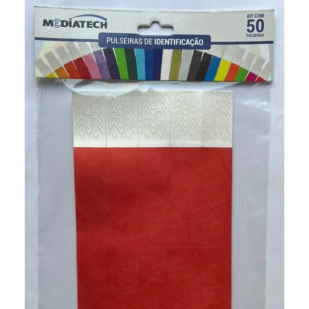 PULSEIRA IDENTIFICACAO TYVEK VERMELHO TECNOMIDIA (PCT.C/50) - imagem 5