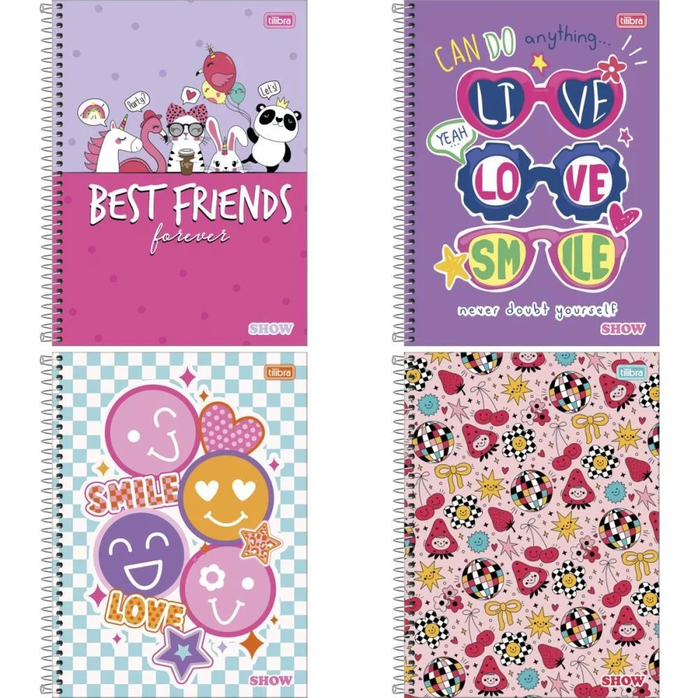CADERNO 01X1 CAPA DURA SHOW 80FLS. FEMININO TILIBRA (PCT.C/04) - imagem 2