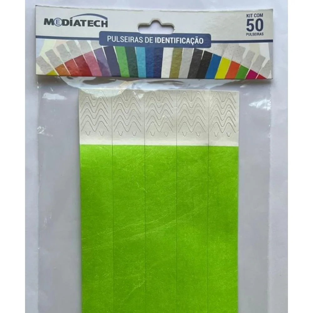 PULSEIRA IDENTIFICACAO TYVEK VERDE FLUOR TECNOMIDIA (PCT.C/50) - imagem 5