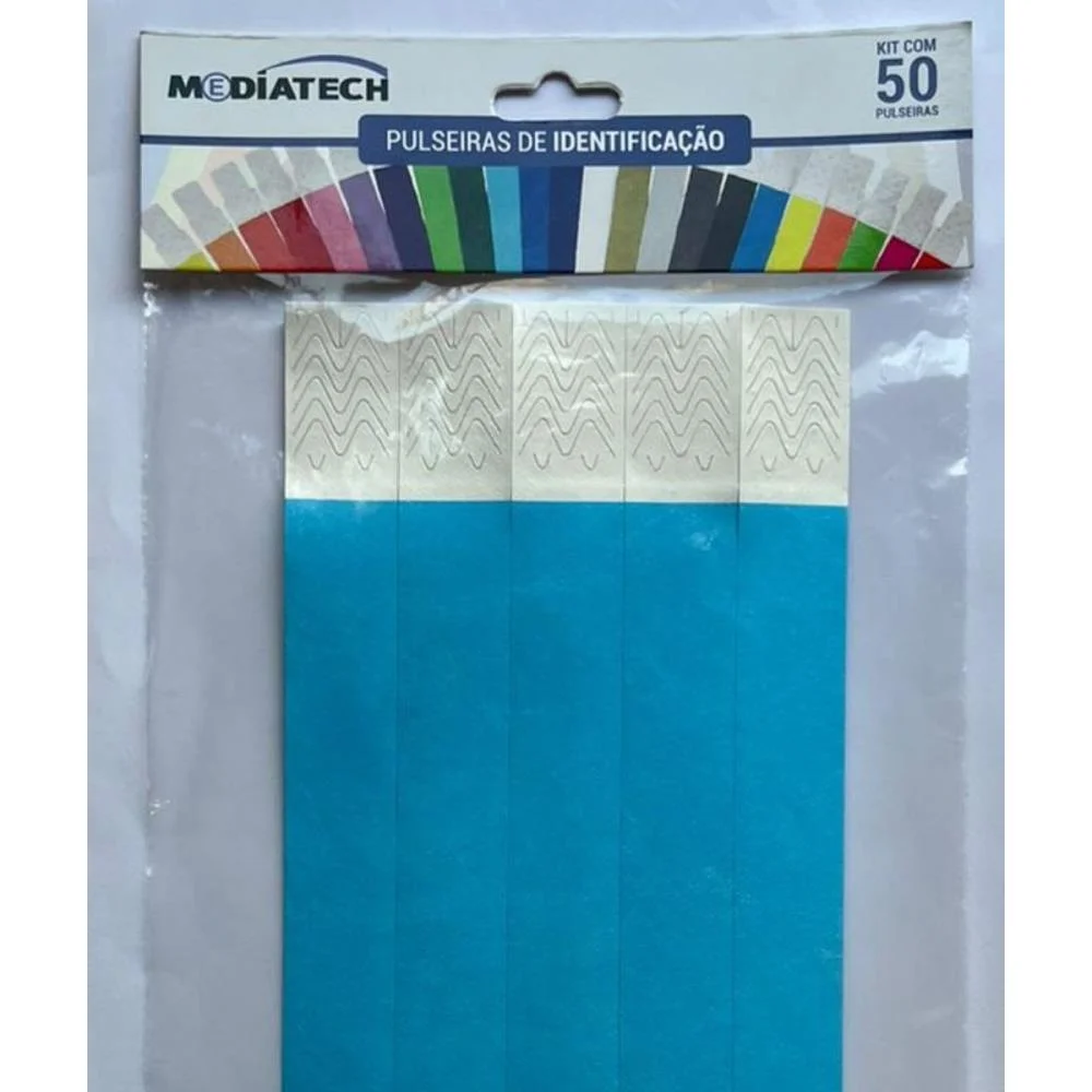 PULSEIRA IDENTIFICACAO TYVEK AZUL CLARO TECNOMIDIA (PCT.C/50) - imagem 5