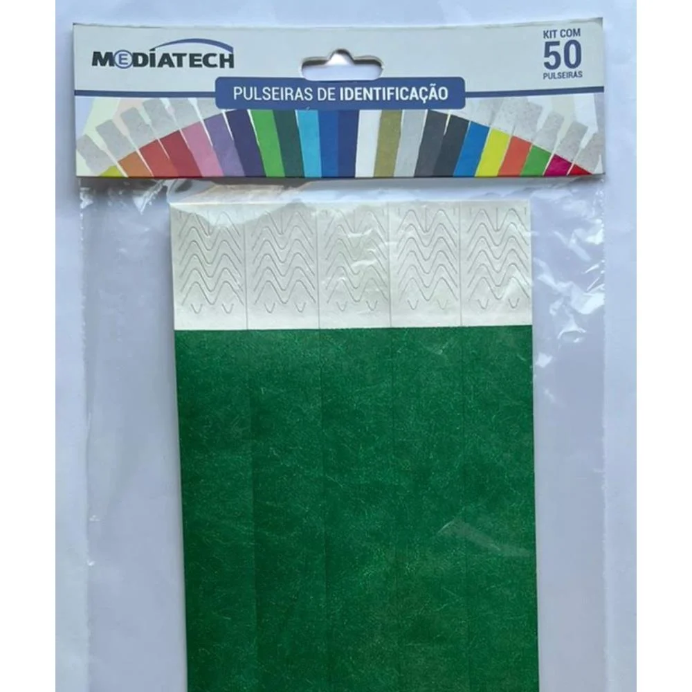 PULSEIRA IDENTIFICACAO TYVEK VERDE BANDEIRA TECNOMIDIA (PCT.C/50) - imagem 3