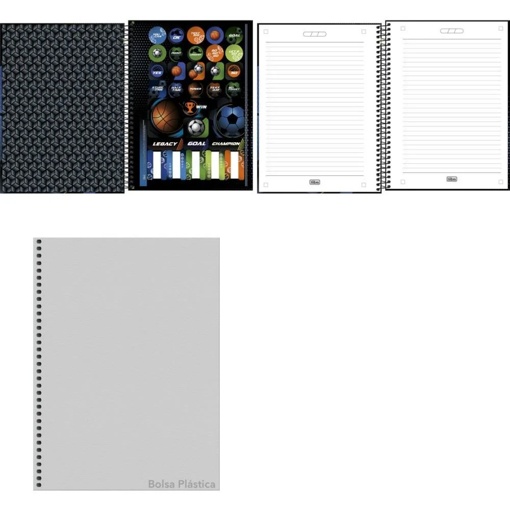 CADERNO 01X1 CAPA DURA SCORE 80FLS CONNECT TILIBRA (PCT.C/04) - imagem 3