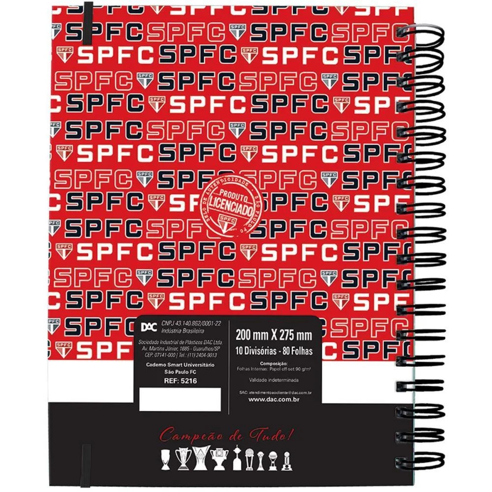 CADERNO 01X1 CAPA DURA SAO PAULO SMART 80FLS DAC (UNIDADE) - imagem 4
