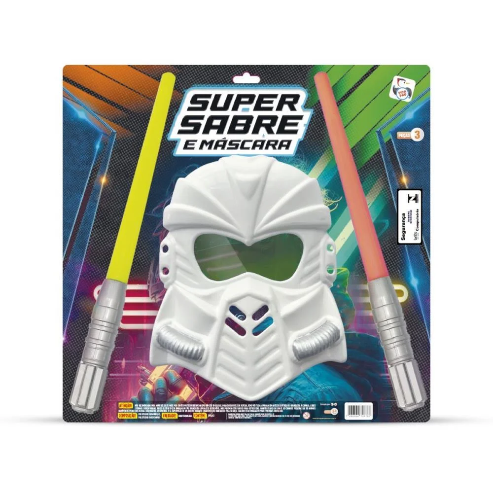 FANTASIA ACESSORIO SUPER ESPADA SABRE C/MASCARA PICA PAU (UNIDADE) - imagem 3