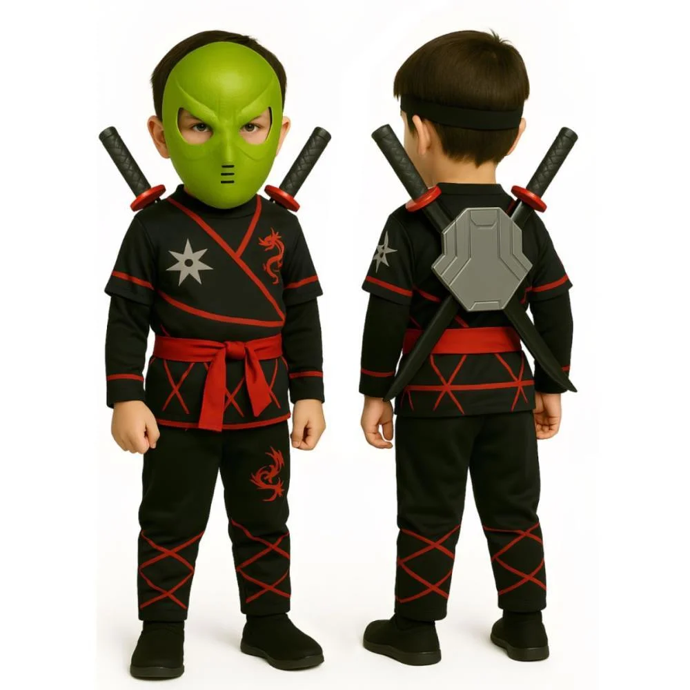 FANTASIA ACESSORIO NINJA COMBATE 2ESPADAS/MASCARA LEPLASTIC (UNIDADE) - imagem 3