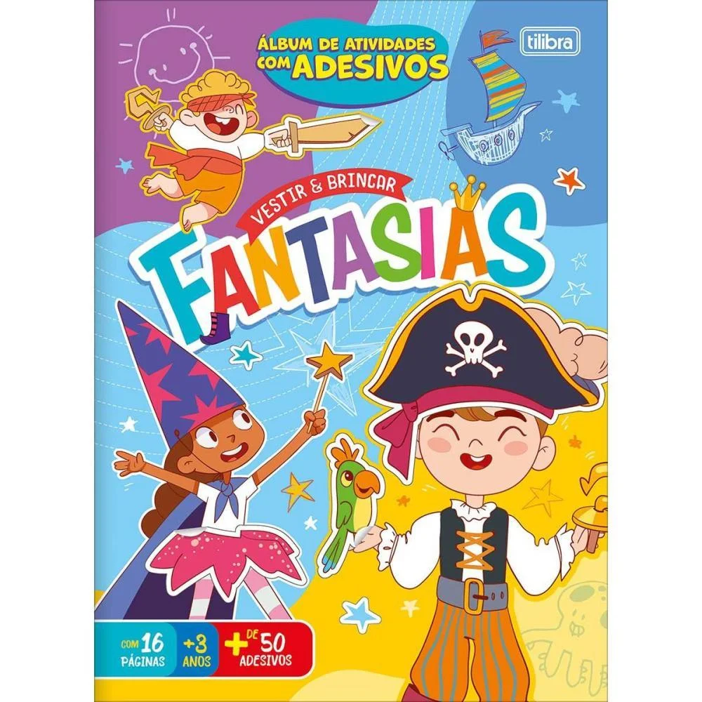 LIVRO COM ADESIVOS VESTIR E BRINCAR FANTASIAS 16P TILIBRA (PCT.C/10) - imagem 3