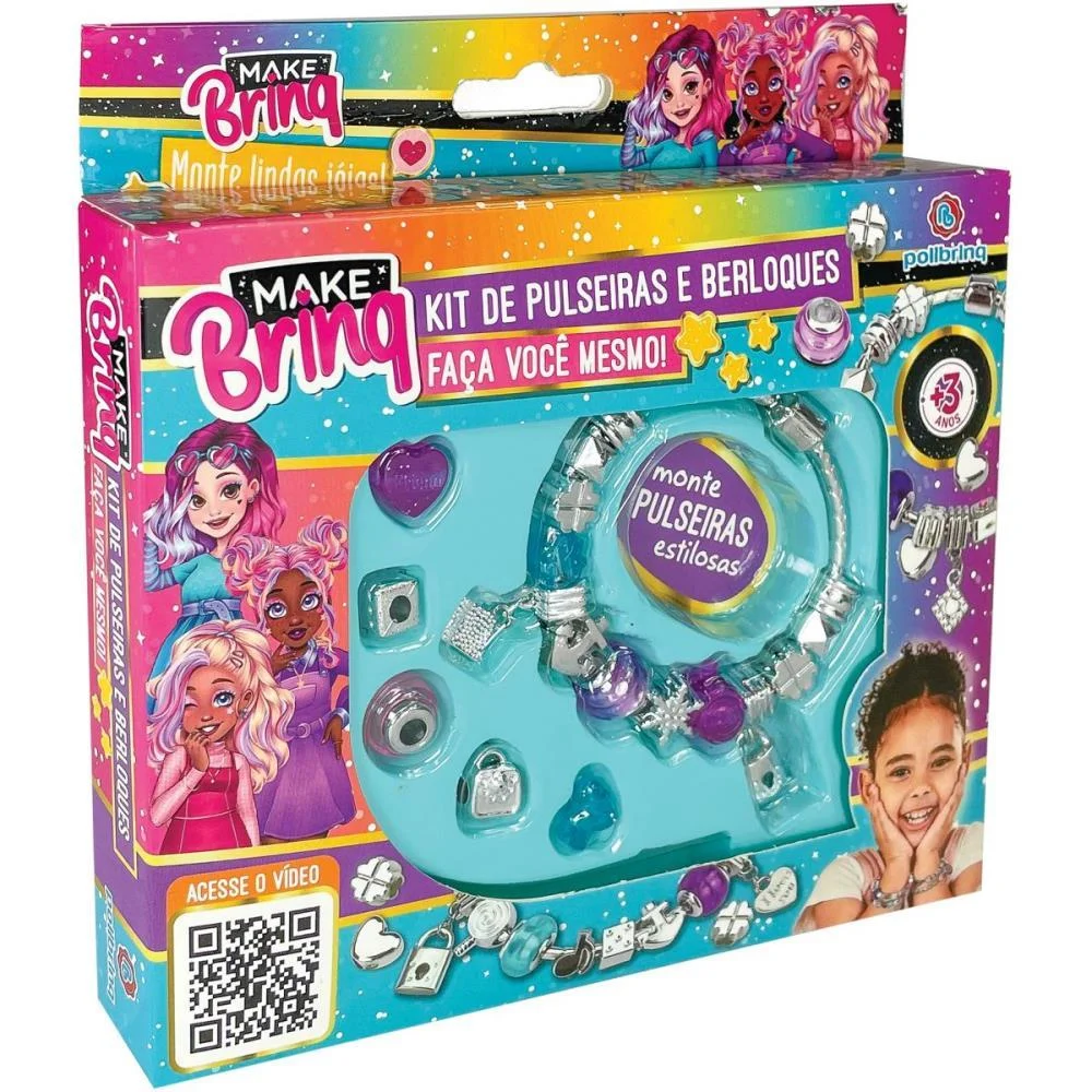 BIJUTERIA E MICANGA MAKE BRINQ PULSEIRA E BERLOQUE POLIBRINQ (KIT) - imagem 3