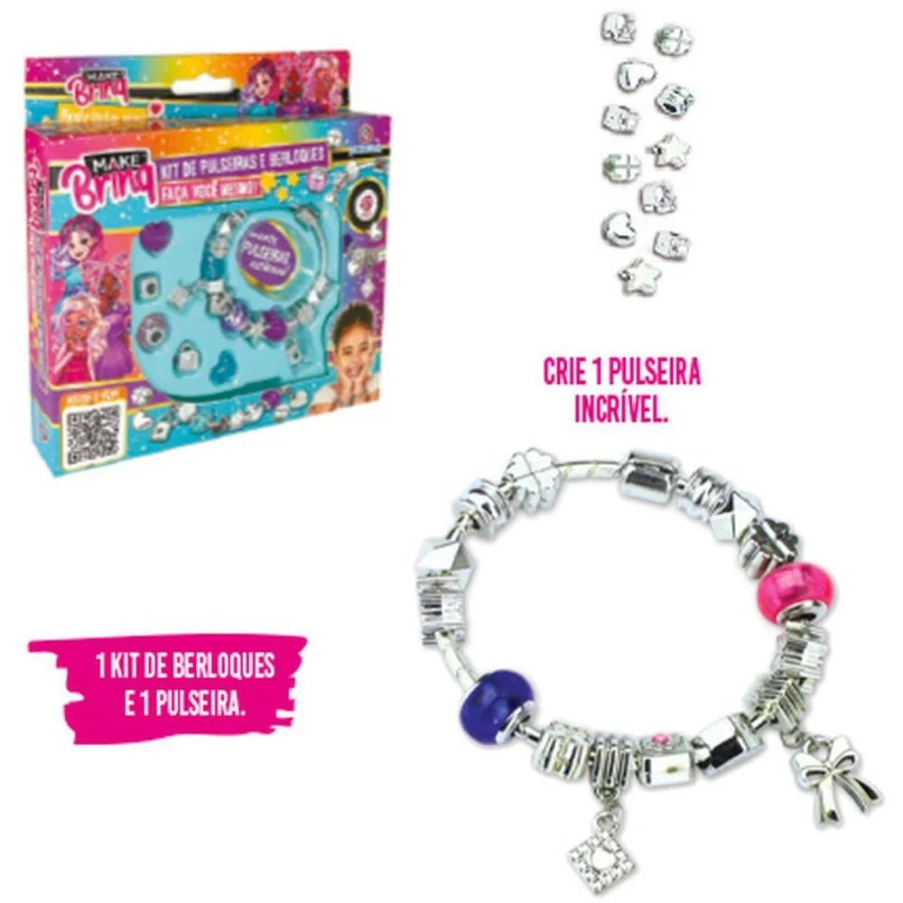 BIJUTERIA E MICANGA MAKE BRINQ PULSEIRA E BERLOQUE POLIBRINQ (KIT) - imagem 4