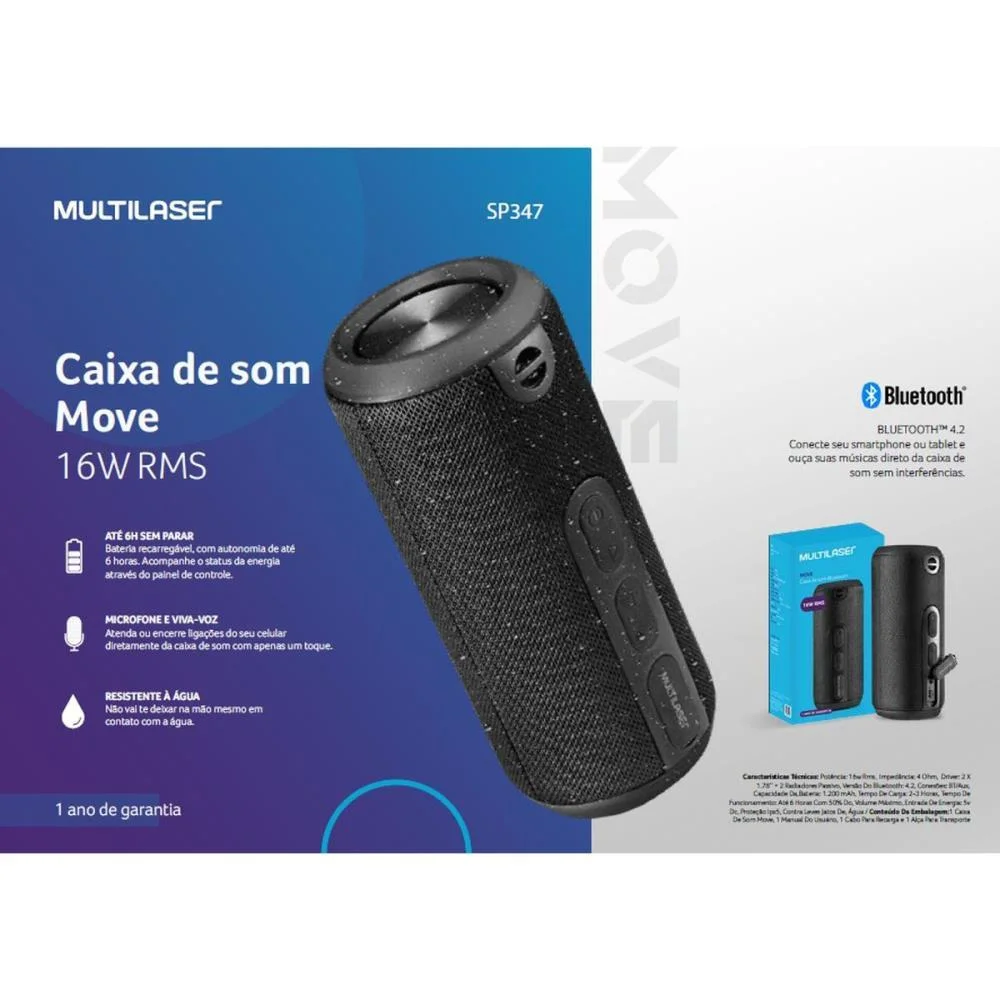 CAIXA ACUSTICA SPEAKER PORTATIL 16WRMS C/ALCA MULTI (UNIDADE) - imagem 4