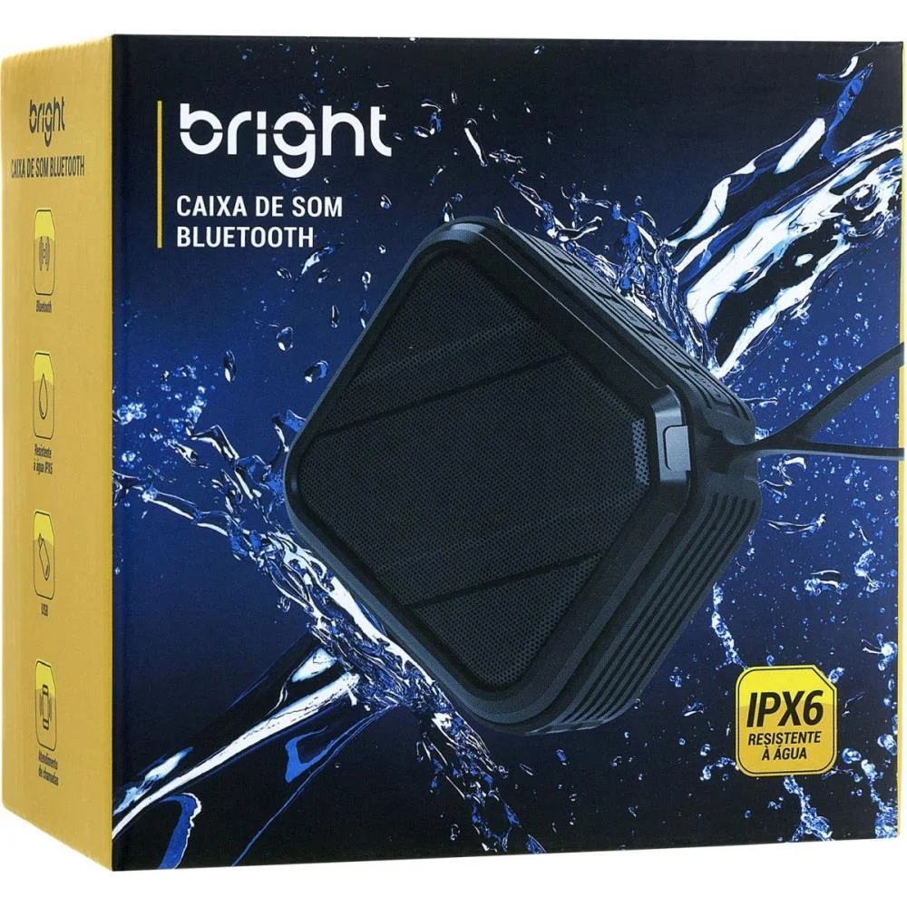 CAIXA ACUSTICA BLUETOOTH 5W IPX6 PRETA BRIGHT (UNIDADE) - imagem 5
