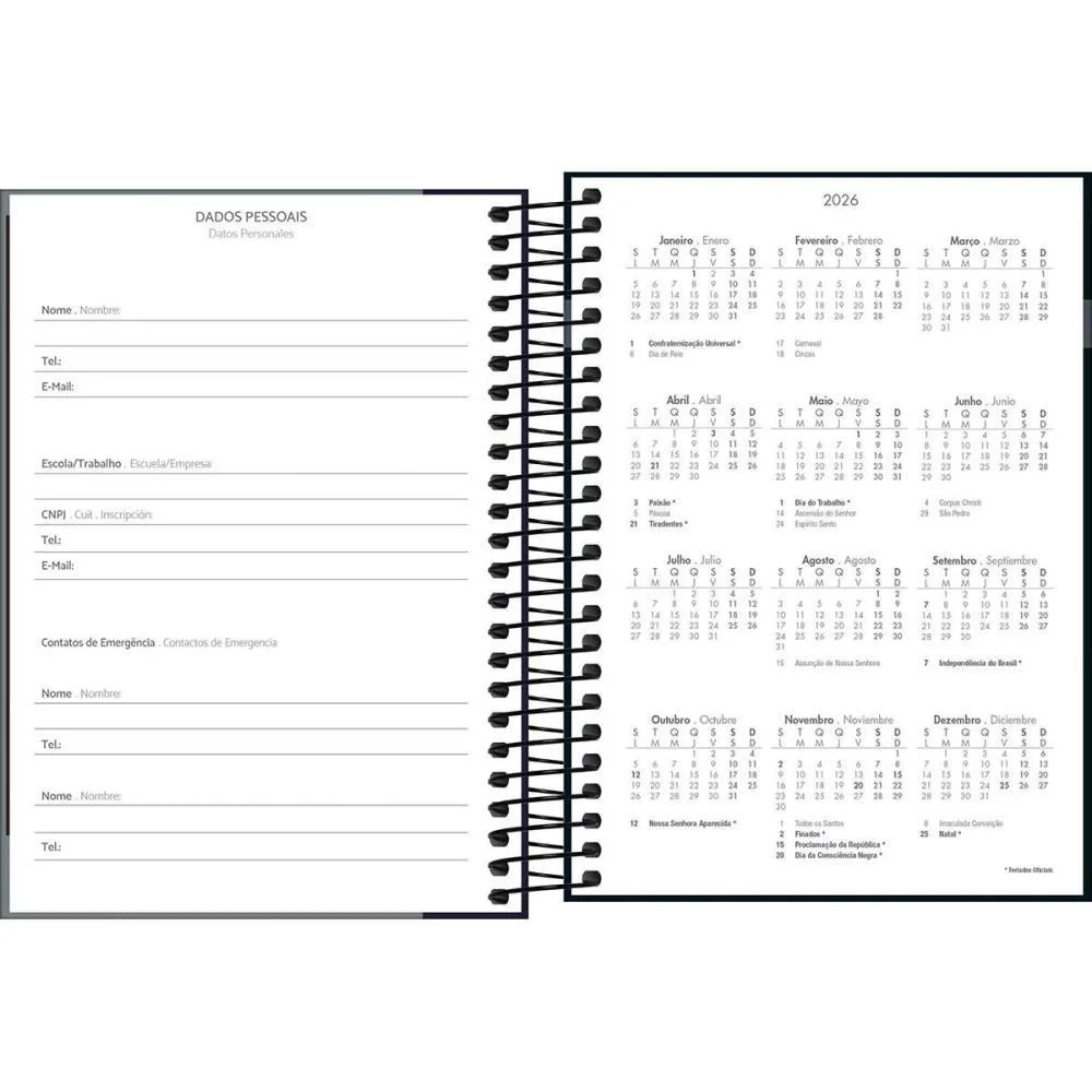 AGENDA 2026 D+ MASCULINA ESP 176F 117X164M TILIBRA COM 4 UNIDADES - imagem 5