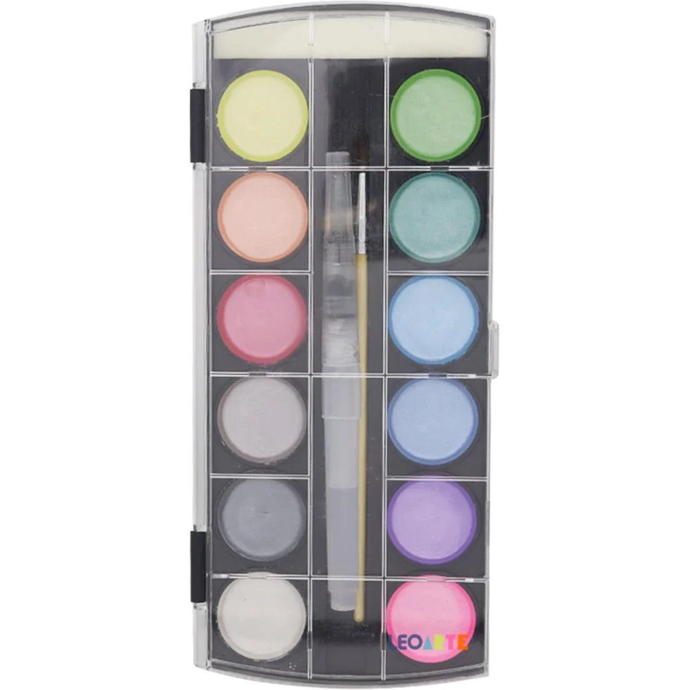 AQUARELA ESCOLAR METALICA 12 CORES LEONORA (CX.C/06) - imagem 3