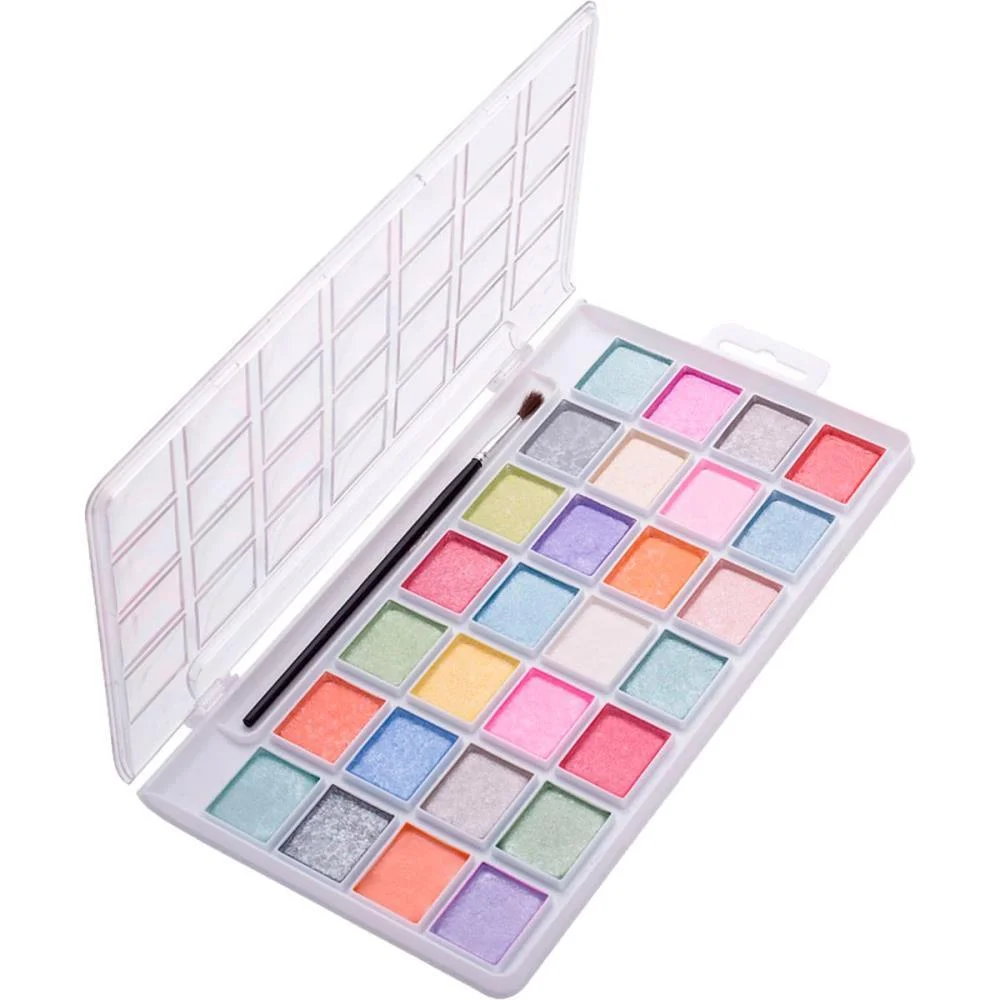 AQUARELA ESCOLAR PICNIC PEROLIZADA 28COR.C/PINC LEONORA (ESTOJO) - imagem 3