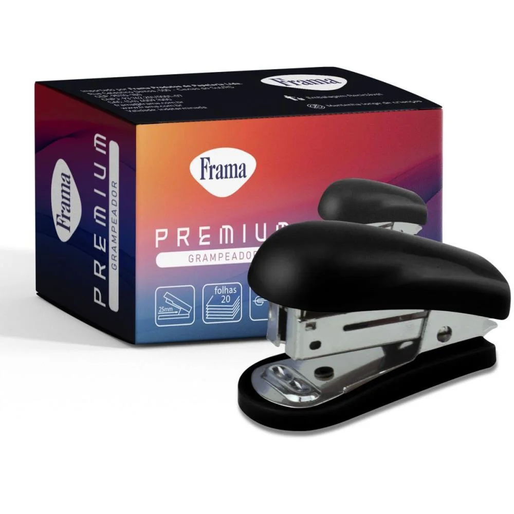 GRAMPEADOR MINI P/20FLS 26/6 PRETO 6,4CM FRAMA (UNIDADE) - imagem 3