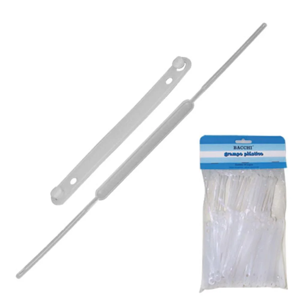 GRAMPO TRILHO PLASTICO BRANCO BACCHI (PCT.C/50) - imagem 3