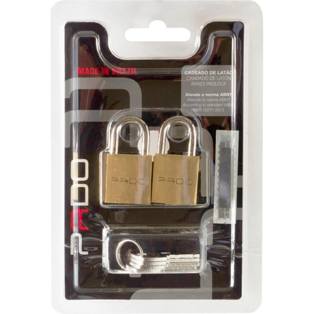 CADEADO CONVENCIONAL SM 2LT-20MM 4CHAV PADO (BL.C/02) - imagem 4