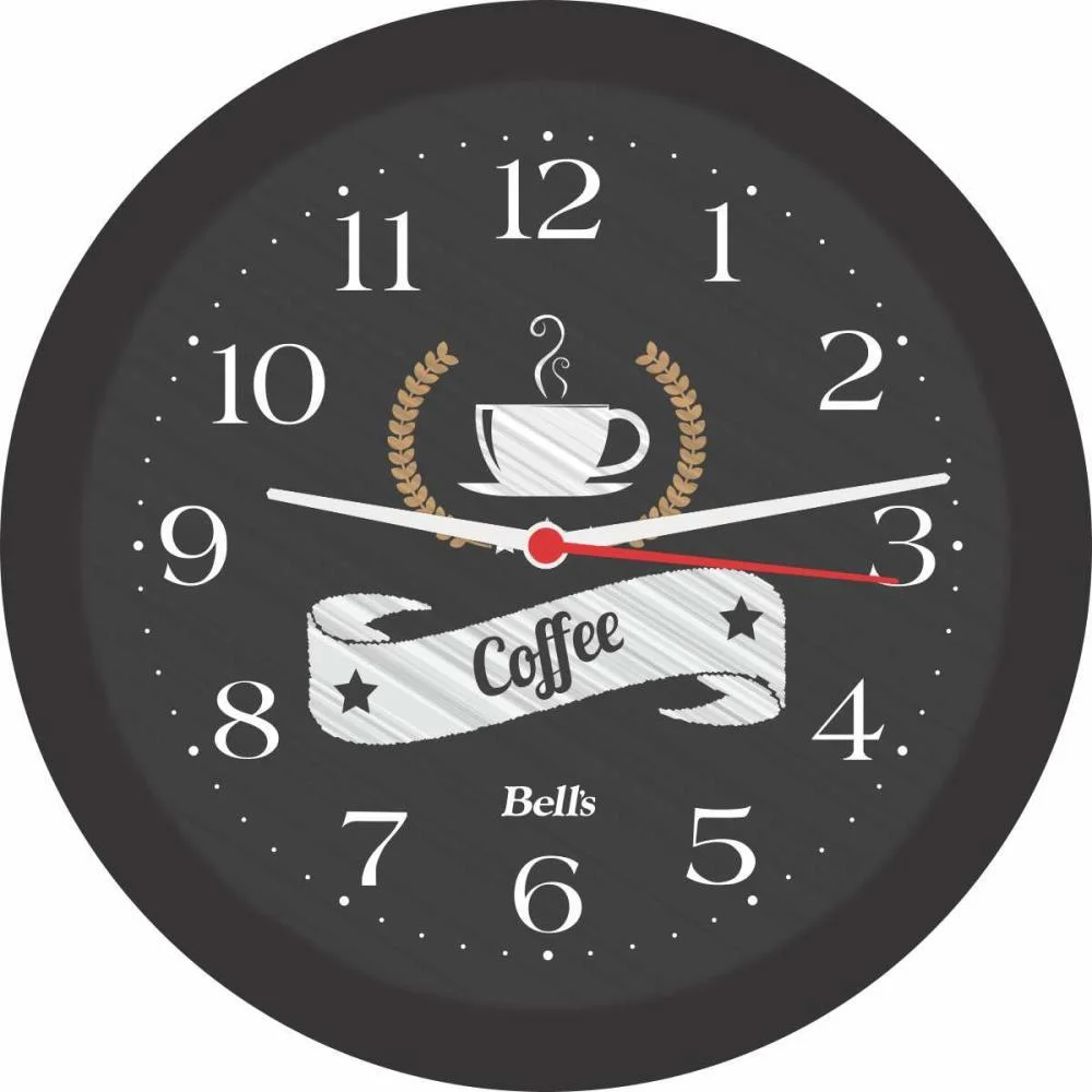 RELOGIO DE PAREDE REDONDO COFFEE PRETO 21,7CM. BELLS (UNIDADE) - imagem 2