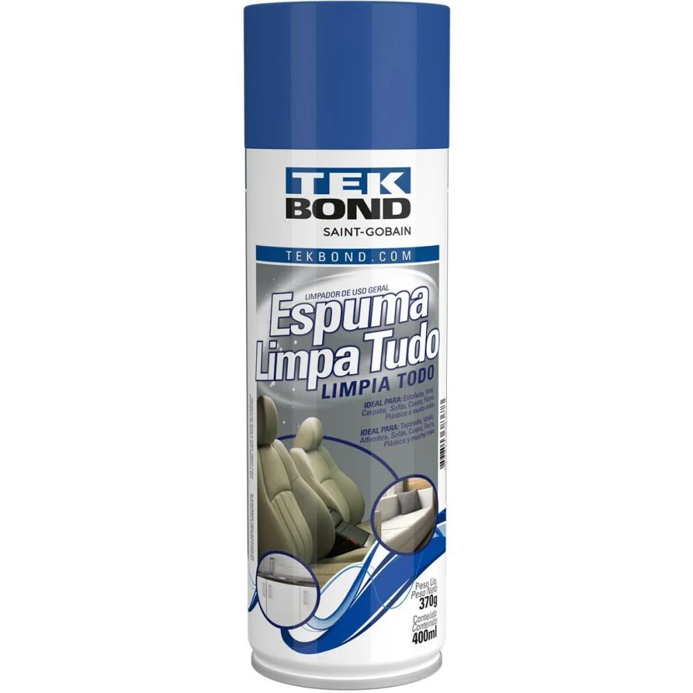 AEROSSOL MULTIUSO ESPUMA LIMPA TUDO 370G/400ML TEKBOND (UNIDADE) - imagem 2