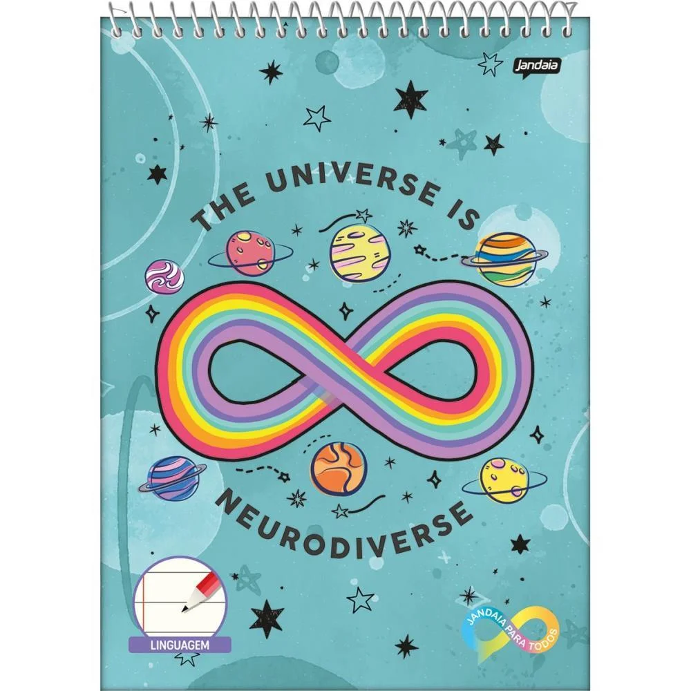 CADERNO 01X1 CAPA DURA NEURO CD ESP TOPO LINGUAGEM 60 JANDAIA (PCT.C/05) - imagem 3