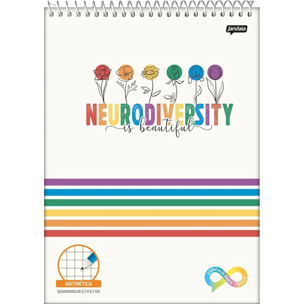 CADERNO 01X1 CAPA DURA NEURO ESP.TOPO ARITIMETICA 60F JANDAIA (PCT.C/05) - imagem 3