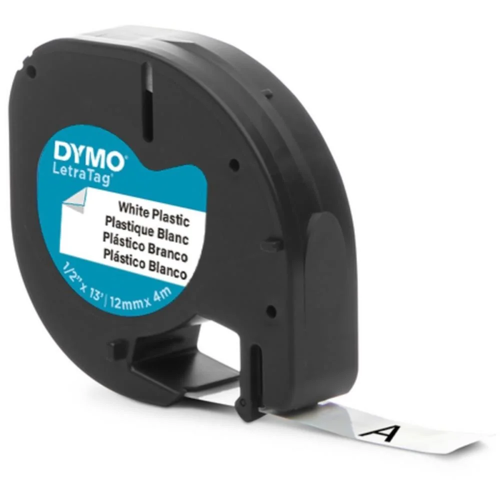 FITA PARA ROTULADOR ELETRONICO 12MMX4MTS POLIESTER PTO/BRANCO IMEX (UNIDADE) - imagem 2