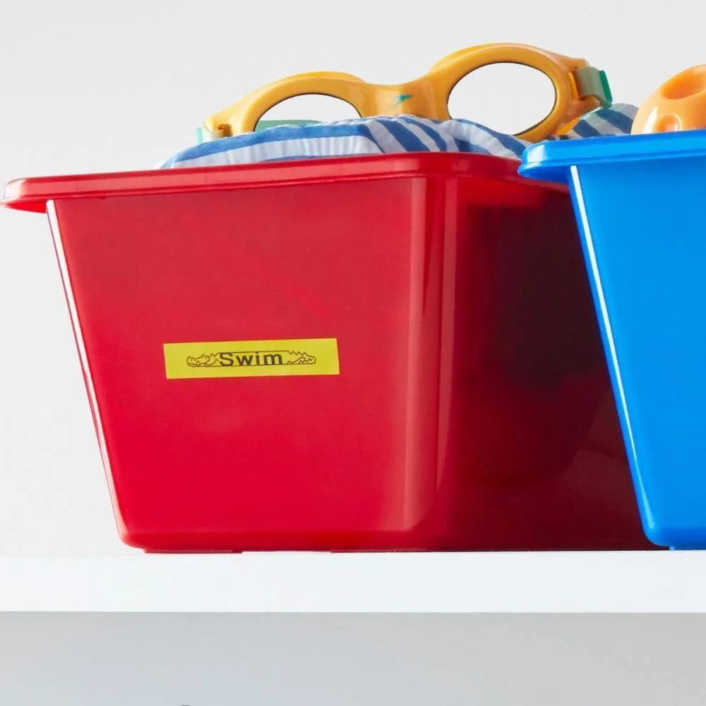 FITA PARA ROTULADOR ELETRONICO 12MMX4MTS POLIESTER PTO/AMAREL IMEX (UNIDADE) - imagem 3