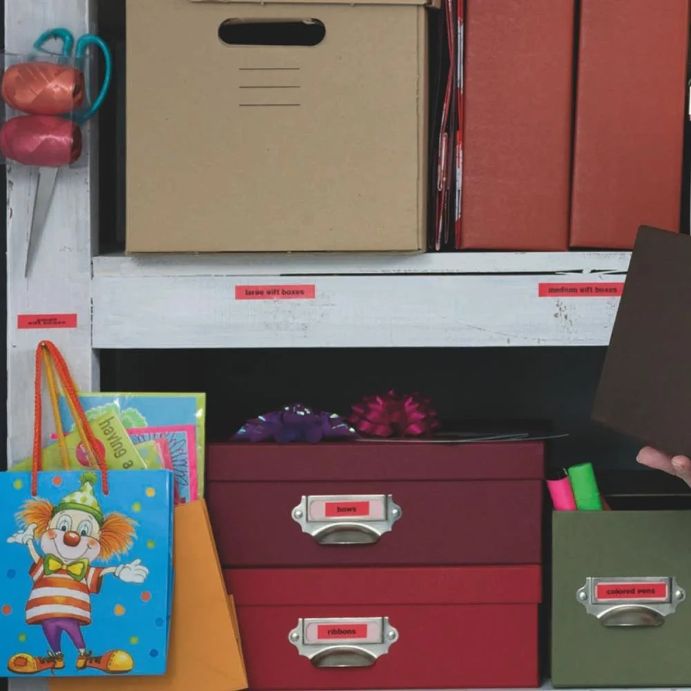 FITA PARA ROTULADOR ELETRONICO 12MMX4MTS POLIESTER PTO/VERM. IMEX (UNIDADE) - imagem 3