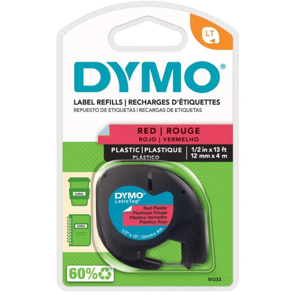 FITA PARA ROTULADOR ELETRONICO 12MMX4MTS POLIESTER PTO/VERM. IMEX (UNIDADE) - imagem 4