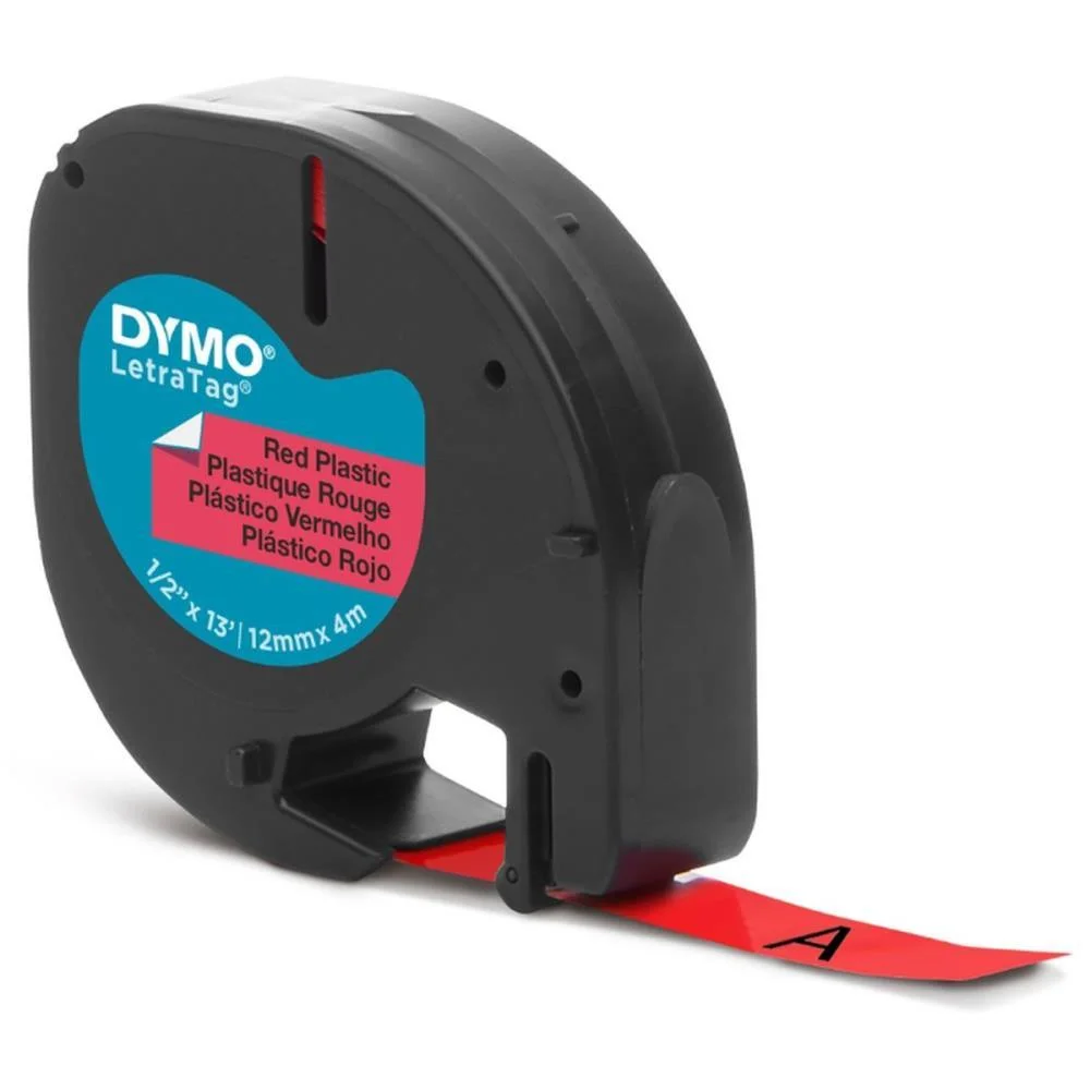 FITA PARA ROTULADOR ELETRONICO 12MMX4MTS POLIESTER PTO/VERM. IMEX (UNIDADE) - imagem 5