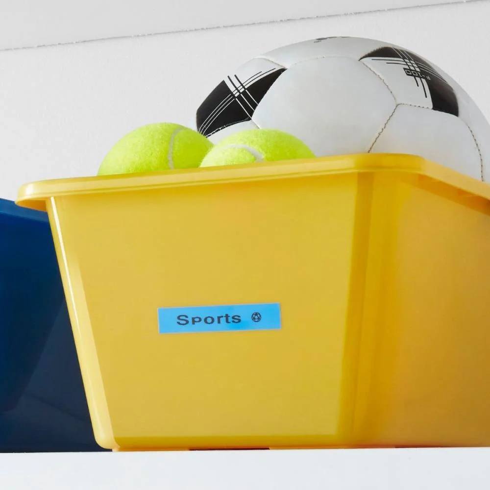 FITA PARA ROTULADOR ELETRONICO 12MMX4MTS POLIESTER PTO/AZUL IMEX (UNIDADE) - imagem 3