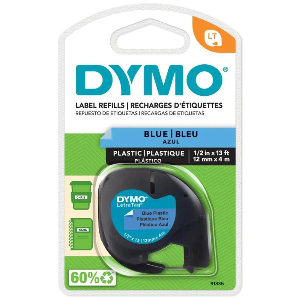 FITA PARA ROTULADOR ELETRONICO 12MMX4MTS POLIESTER PTO/AZUL IMEX (UNIDADE) - imagem 4