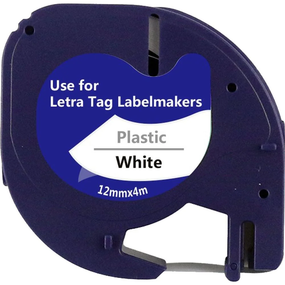 FITA PARA ROTULADOR ELETRONICO 12MMX4MTS 91201 PRETO/BRANCO MASTERPRINT (UNIDADE) - imagem 2