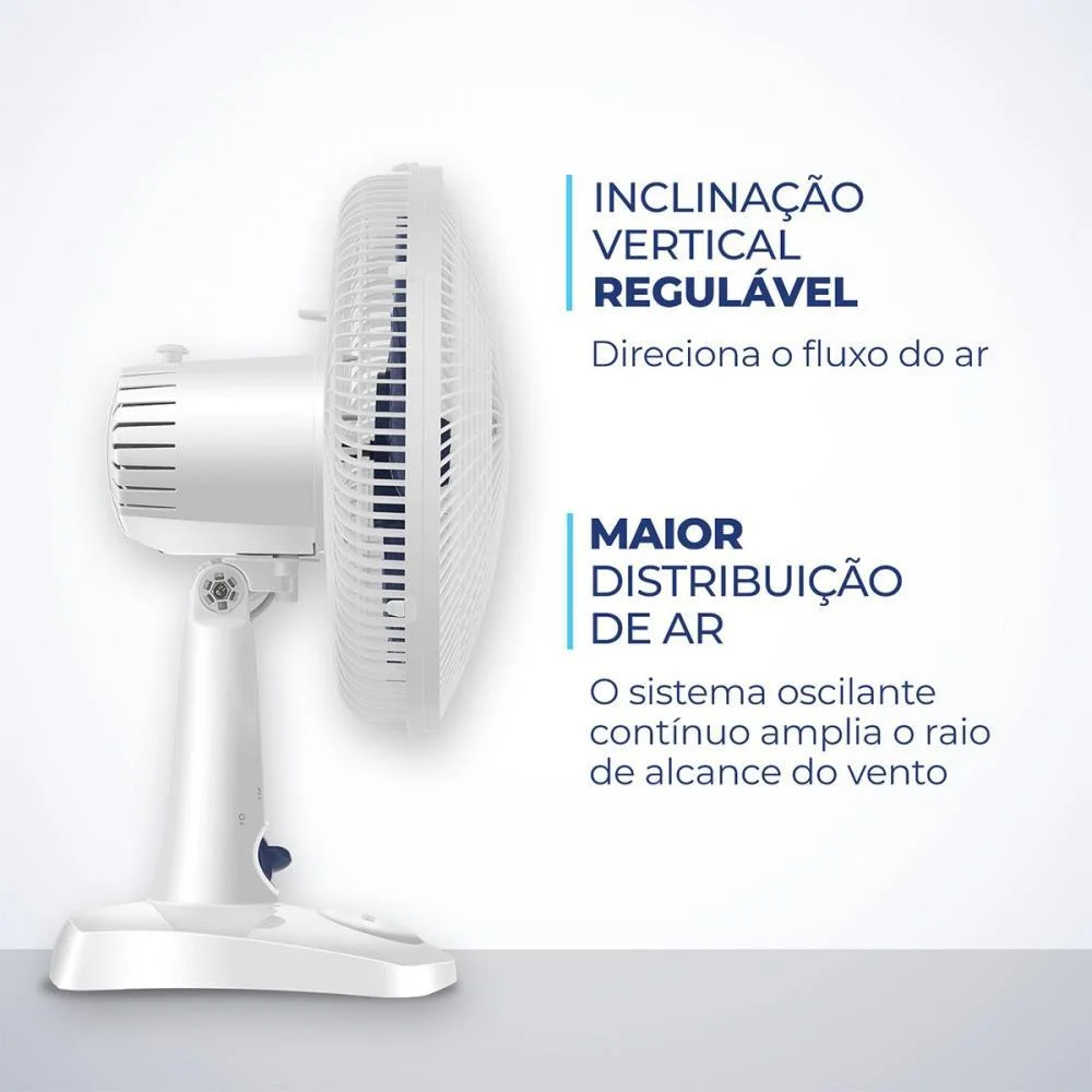 VENTILADOR MESA SUPER POWER 127V 30CM BCO MONDIAL (UNIDADE) - imagem 6