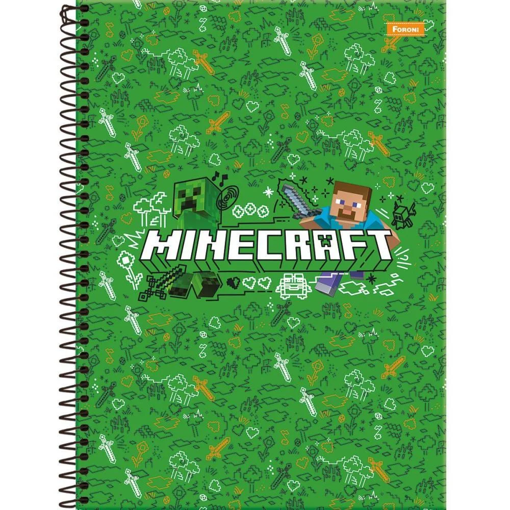 CADERNO 01X1 CAPA DURA MINECRAFT  80F FORONI (PCT.C/04) - imagem 3