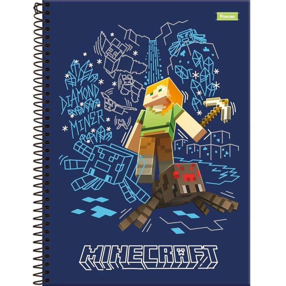 CADERNO 01X1 CAPA DURA MINECRAFT  80F FORONI (PCT.C/04) - imagem 5