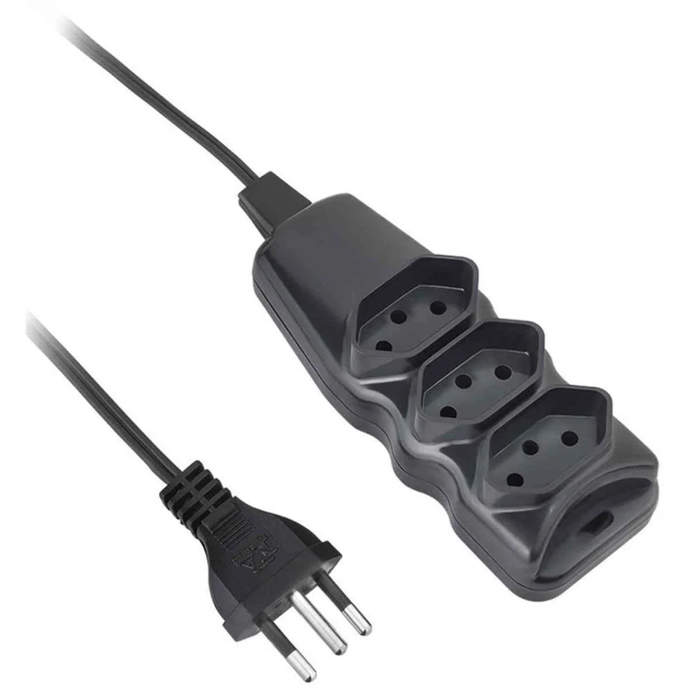 EXTENSAO ELETRICA TRIPOLAR 3ENTRADAS 3MTS. PRETA ELGIN (UNIDADE) - imagem 2