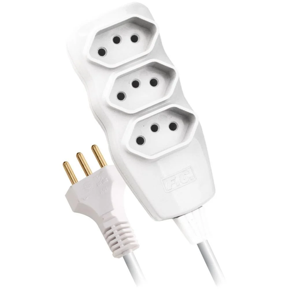 EXTENSAO ELETRICA TRIPOLAR 3M 3 TOMADAS BR F.C. (UNIDADE) - imagem 4