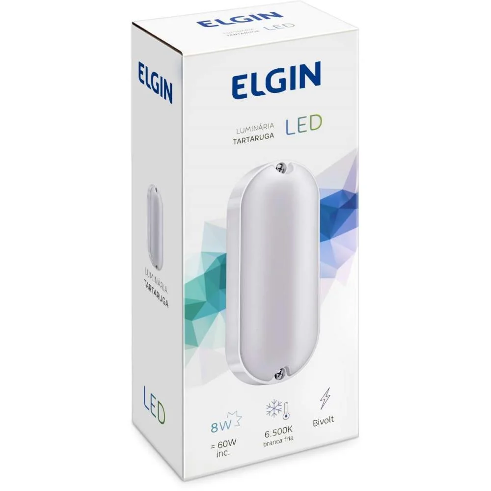 LUMINARIA LED 8W TARTARUGA BIVOLT 6500K BRAN ELGIN (UNIDADE) - imagem 4