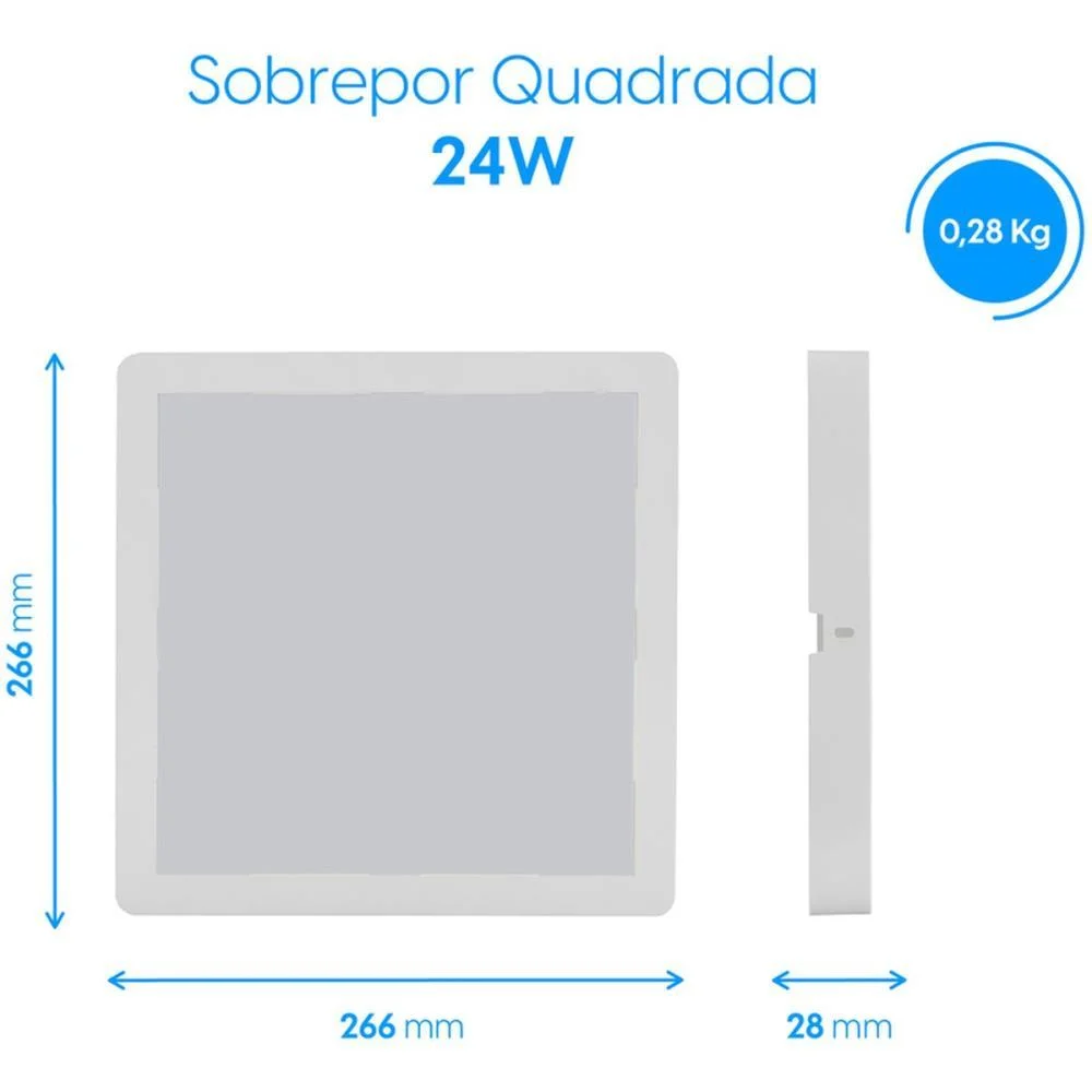 LUMINARIA LED QUADRADA 24W SOBREPOR 6500K ELGIN (UNIDADE) - imagem 4