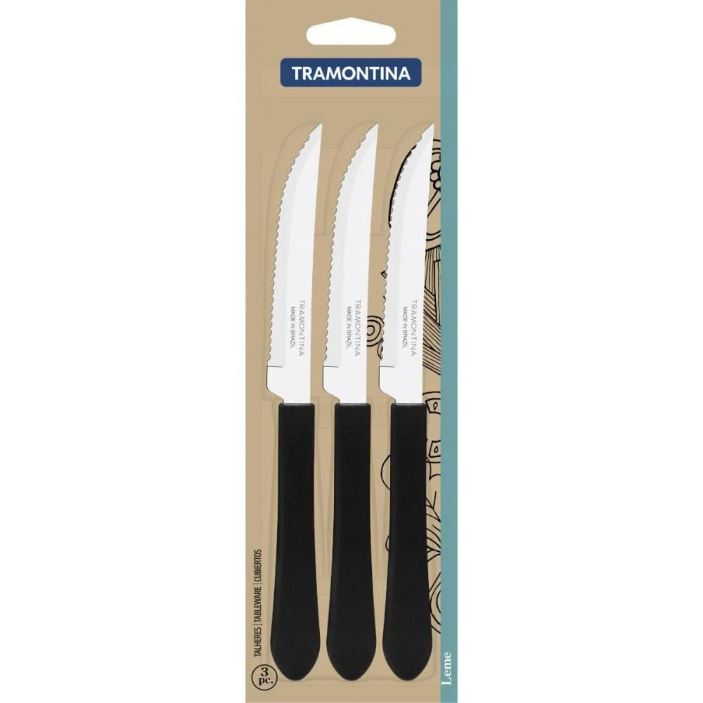 TALHER FACA MESA LEME 3PC INOX C.PTO TRAMONTINA (BLISTER) - imagem 3