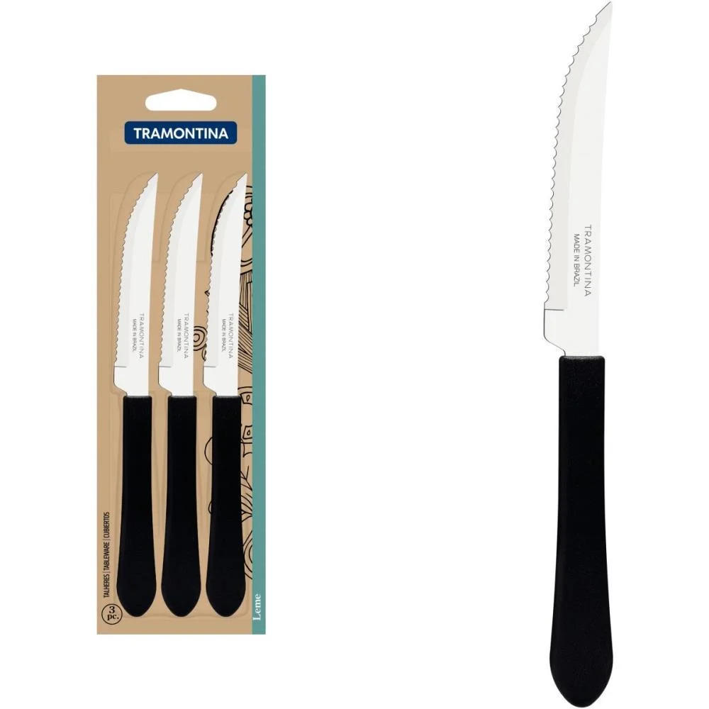 TALHER FACA MESA LEME 3PC INOX C.PTO TRAMONTINA (BLISTER) - imagem 5