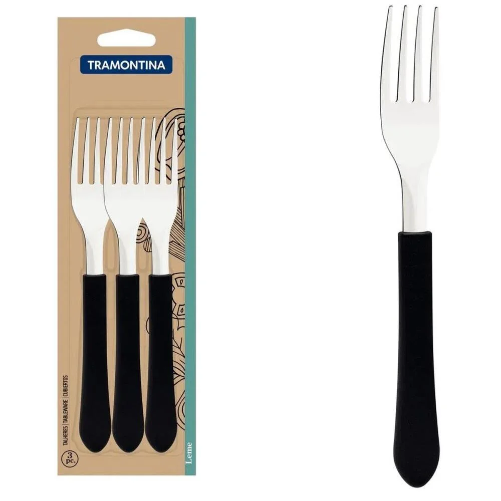 TALHER GARFO MESA LEME 3PC INOX C.PTO TRAMONTINA (BLISTER) - imagem 4