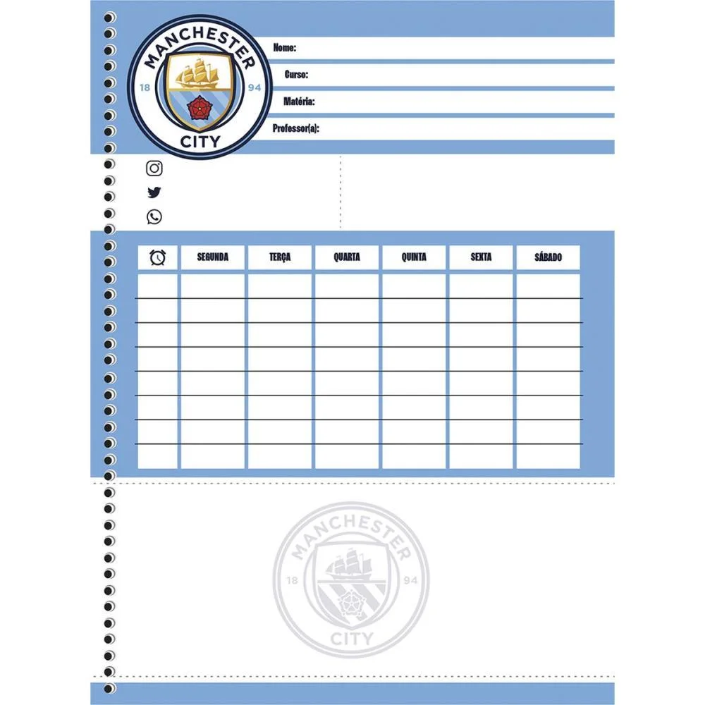 CADERNO 01X1 CAPA DURA MANCHESTER CITY 80F ANIMATIVA (PCT.C/04) - imagem 5