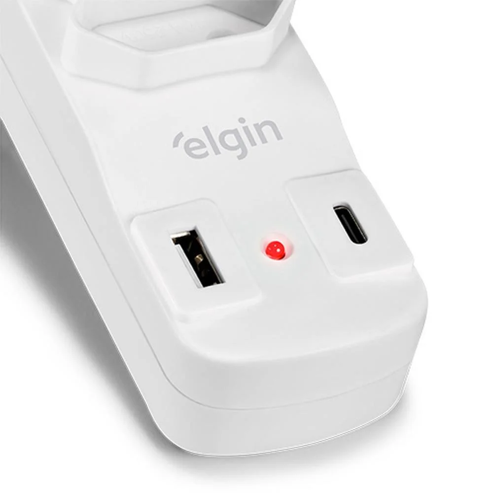 FILTRO DE LINHA 2 TOMADAS +USB TIPO A/C 10AMP ELGIN (UNIDADE) - imagem 5