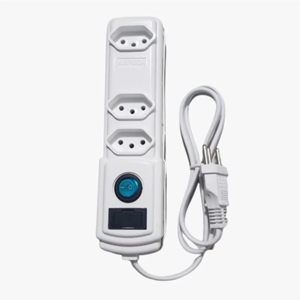 FILTRO DE LINHA 3 TOMADAS BRANCO C/ FUSIVEL BRIGHT (UNIDADE) - imagem 2