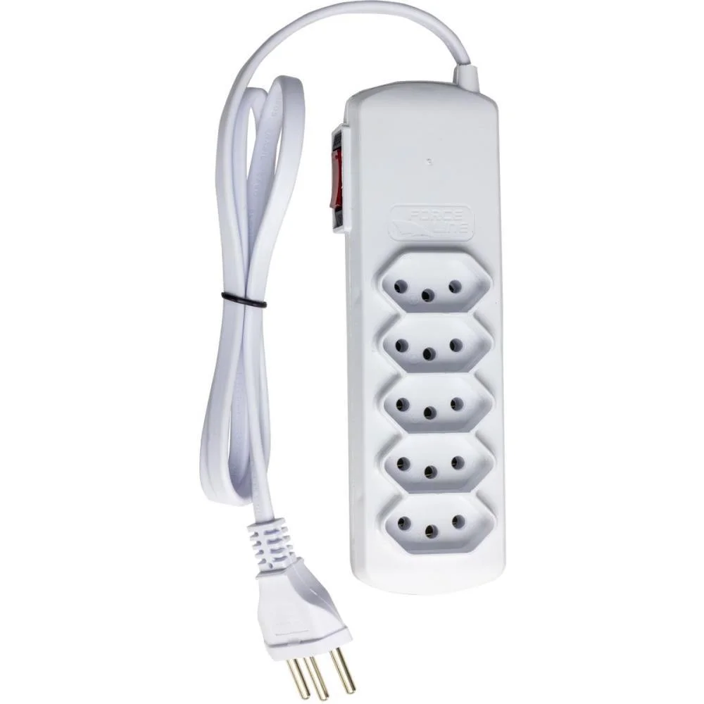 FILTRO DE LINHA 5 TOMADAS SLIM BIVOLT 0,8M BR FORCE LINE (UNIDADE) - imagem 5