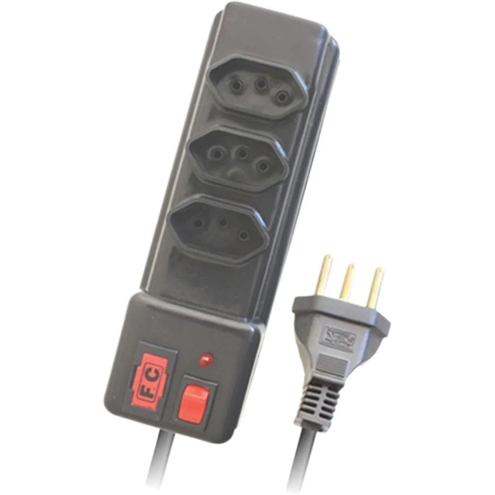 FILTRO DE LINHA 3 TOMADAS 0,80M PT F.C. (UNIDADE) - imagem 4