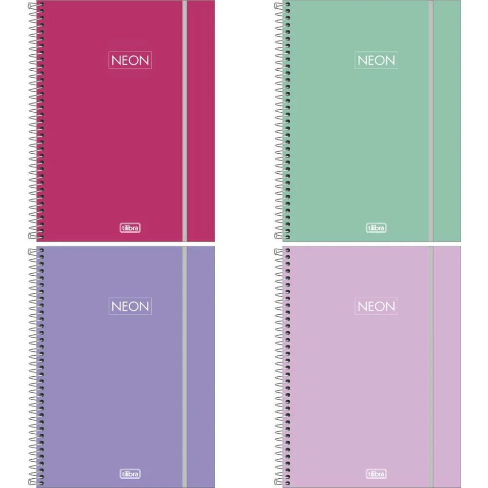 CADERNO 01X1 CAPA DURA NEON FIT 80FLS FEMININO TILIBRA (PCT.C/05) - imagem 2