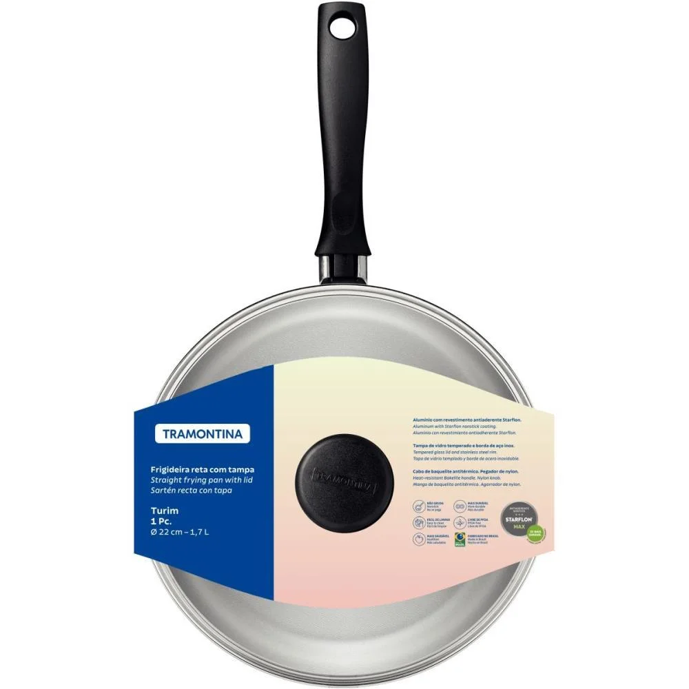 PANELA FRIGIDEIRA RETA TURIM C/TAMPA TRAMONTINA (UNIDADE) - imagem 5