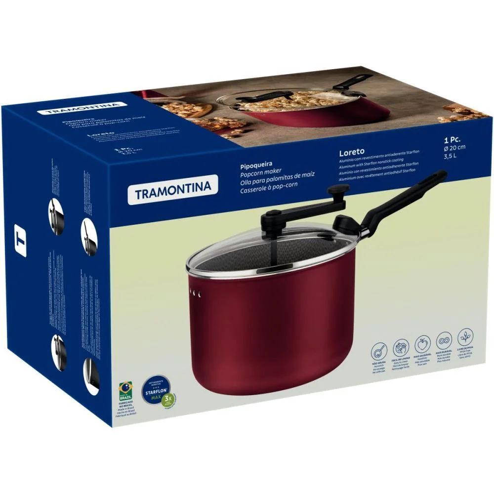 PANELA PIPOQUEIRA LORETO PRETO 3,5L TRAMONTINA (UNIDADE) - imagem 5